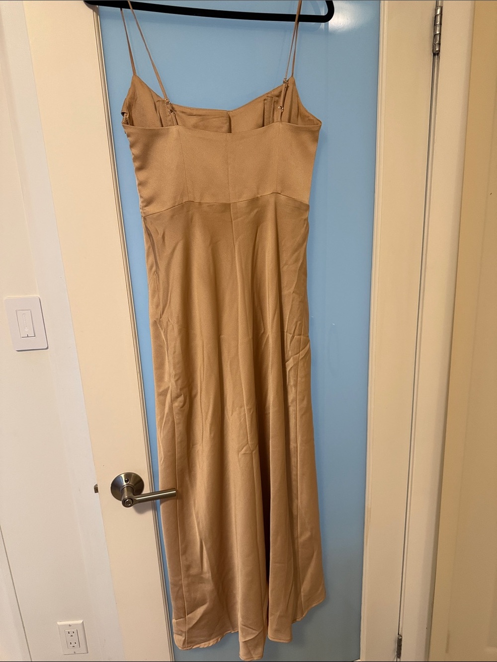 Park & Fifth gold Slip Midi Dress with Cowl Neck - Picture 2 of 6